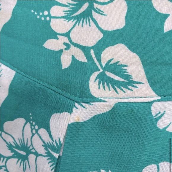 5/$25 Vintage Elle Elle Green White Floral Print Elastic Waist Midi Skirt M - Picture 9 of 16